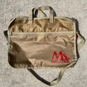Vintage‎ Ms. Magazine Shoulder Bag Beige Reporter Style Crossbody
